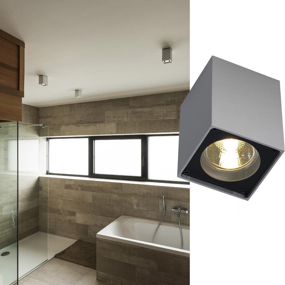 SLV Altra Dice Deckenstrahler, Deckenspots & Aufbaustrahler Wohnzimmer Flur modern Silbergrau Schwarz Aluminium GU10 1-flammig