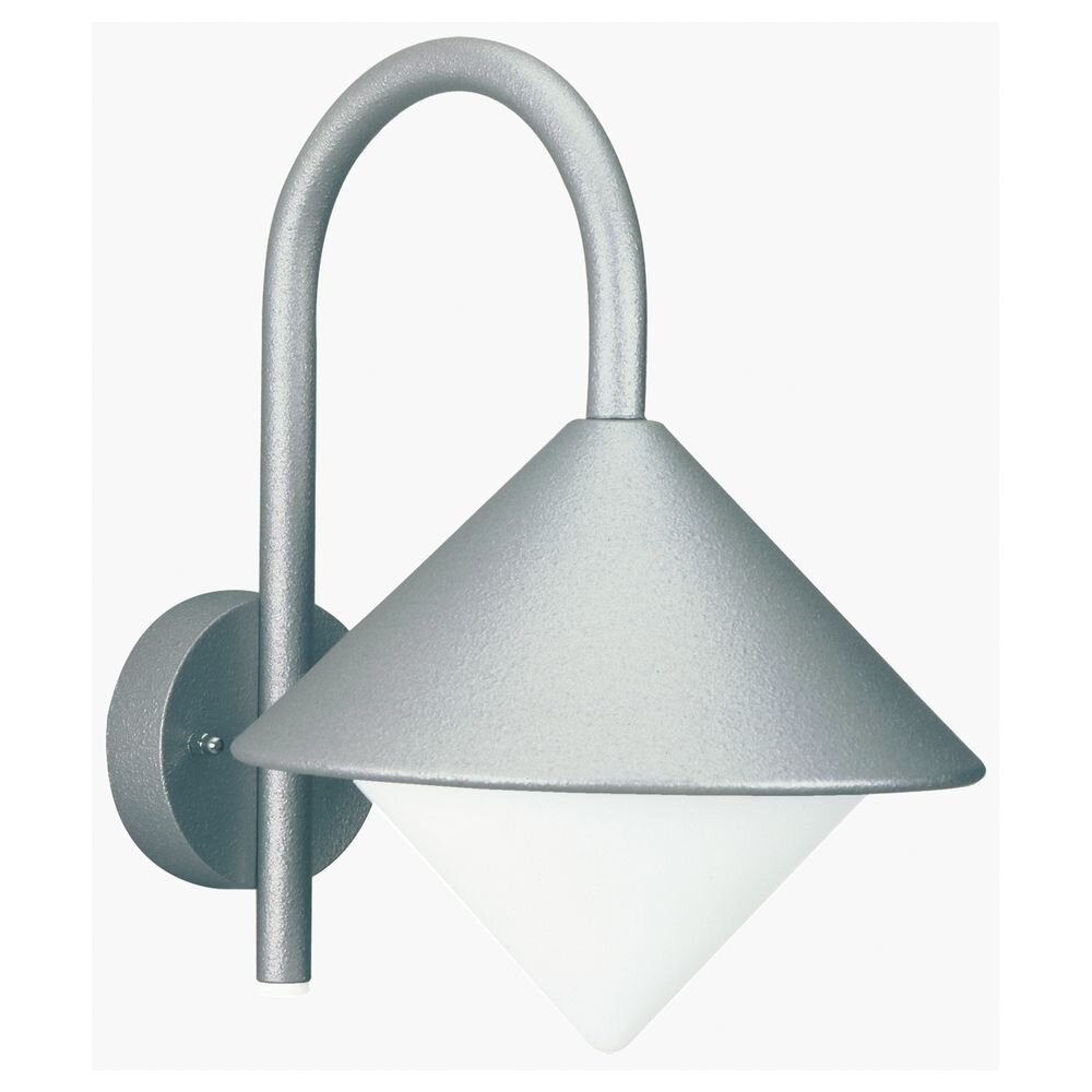 Wandleuchte A-142664, ohne Bewegungsmelder, silber, Aluguss, Opalglas, E27, IP44, hängend, 260mm