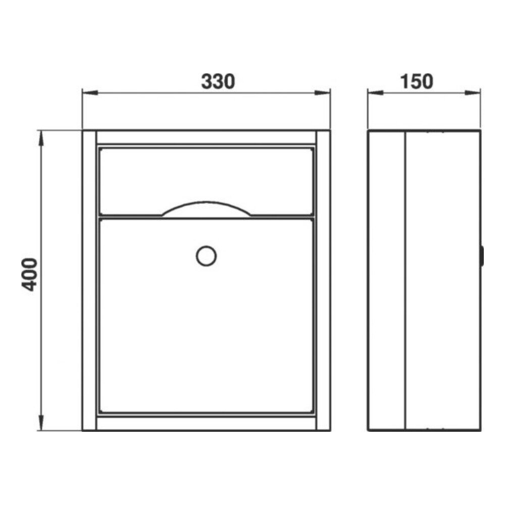 Wandbriefkasten A-142686, Edelstahl, 400x330x150mm günstig online kaufen