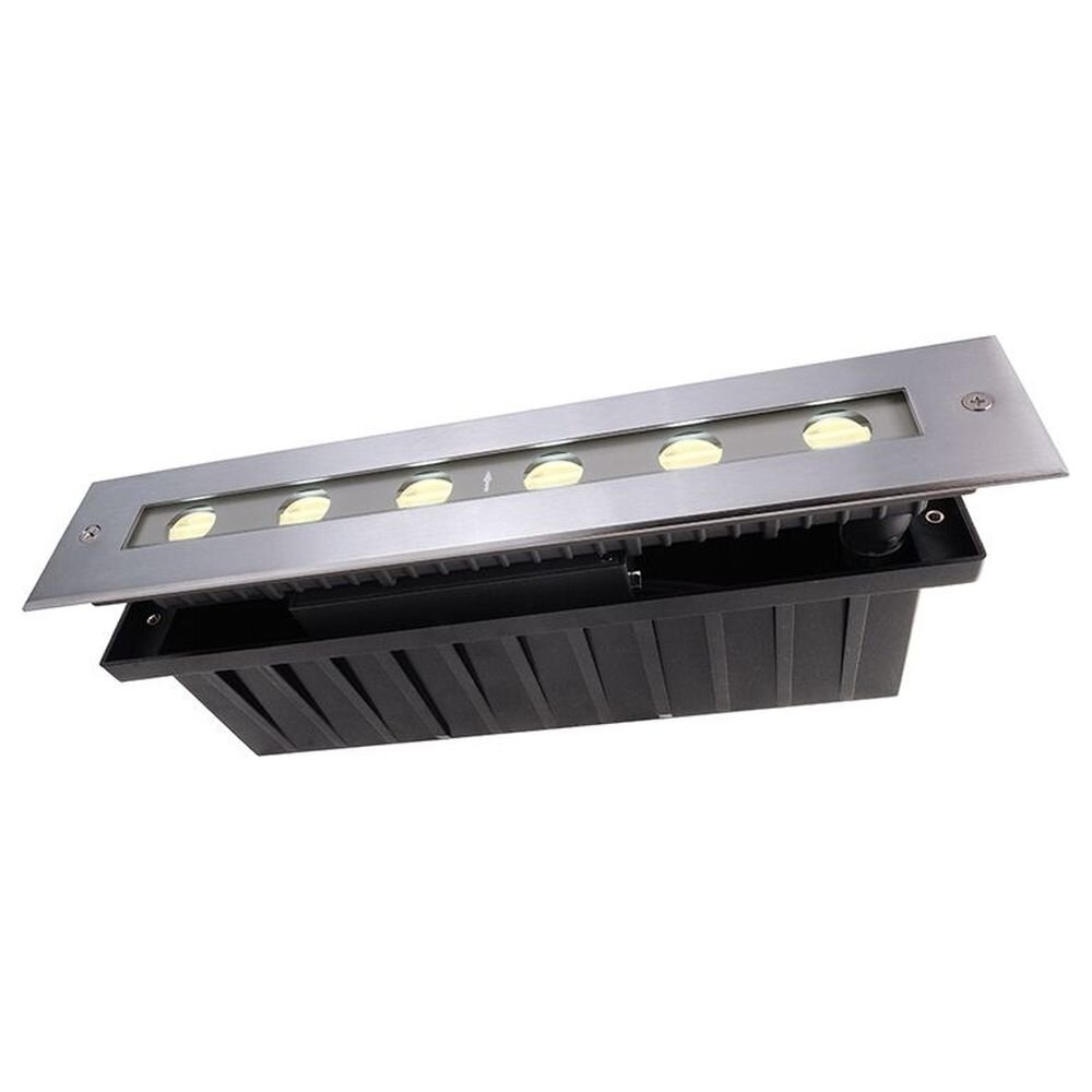 LED Bodeneinbaustrahler Line in Silber 10W 3000K IP67 günstig online kaufen