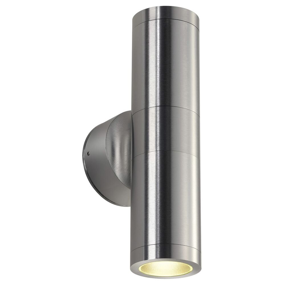 Wandleuchte Astina, rund, Up- and Downlight, 2xGU10, Aluminium-gebürstet, IP44