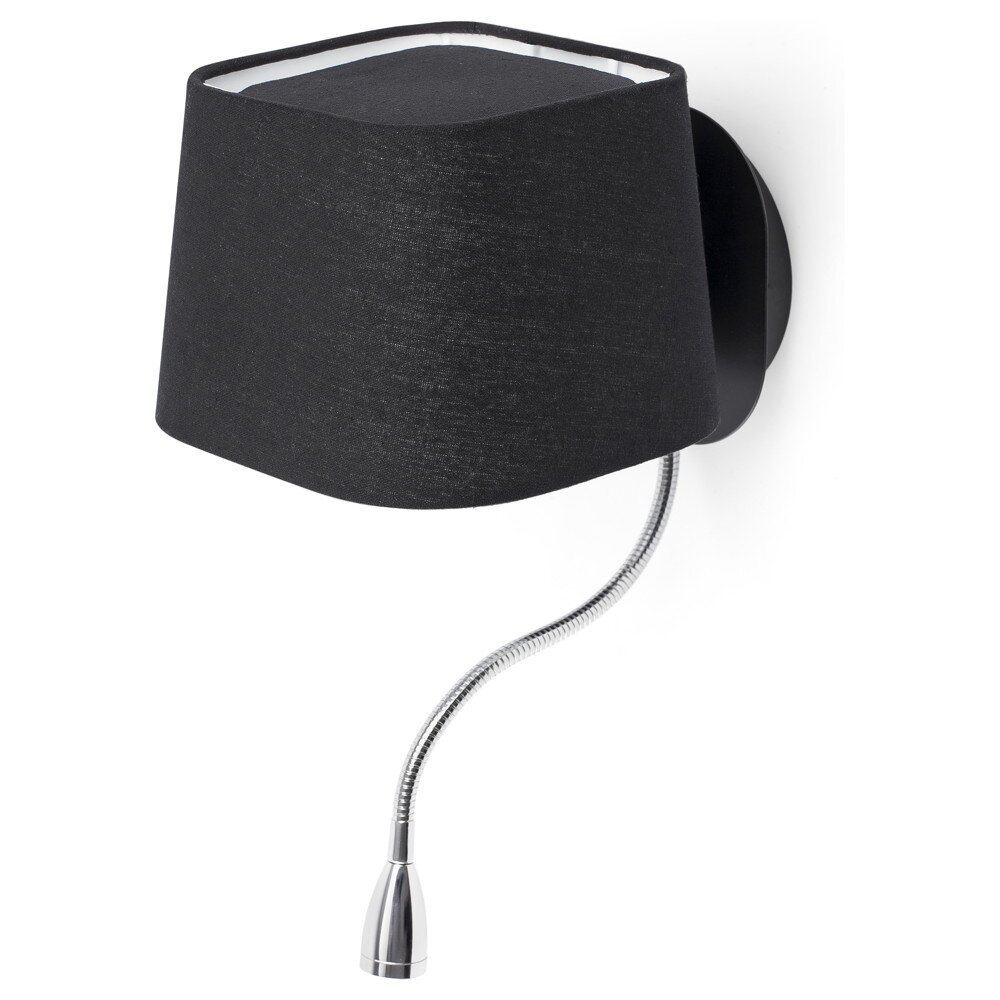 Geradlinige FARO Wandleuchte Sweet Mit Lesearm Schwarz