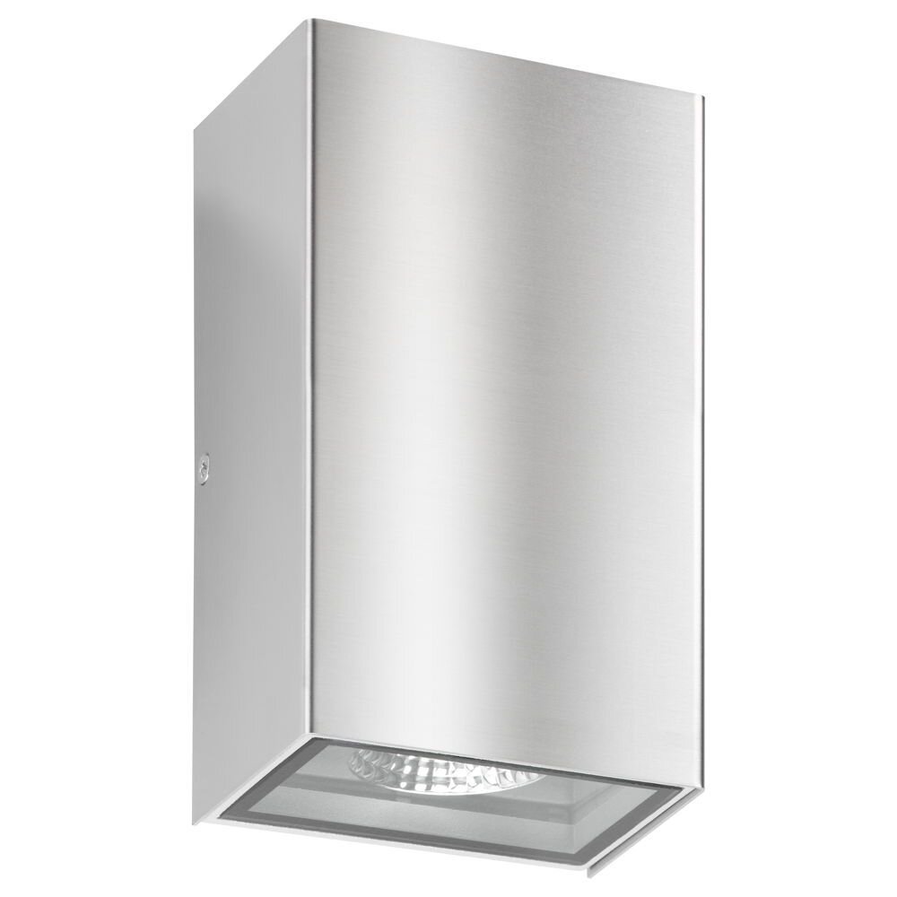LED Wandleuchte A-260657, Edelstahl, Aluguss, 2x 6W, 912lm, 3000K, Floatglas, IP54, 160x100x65mm