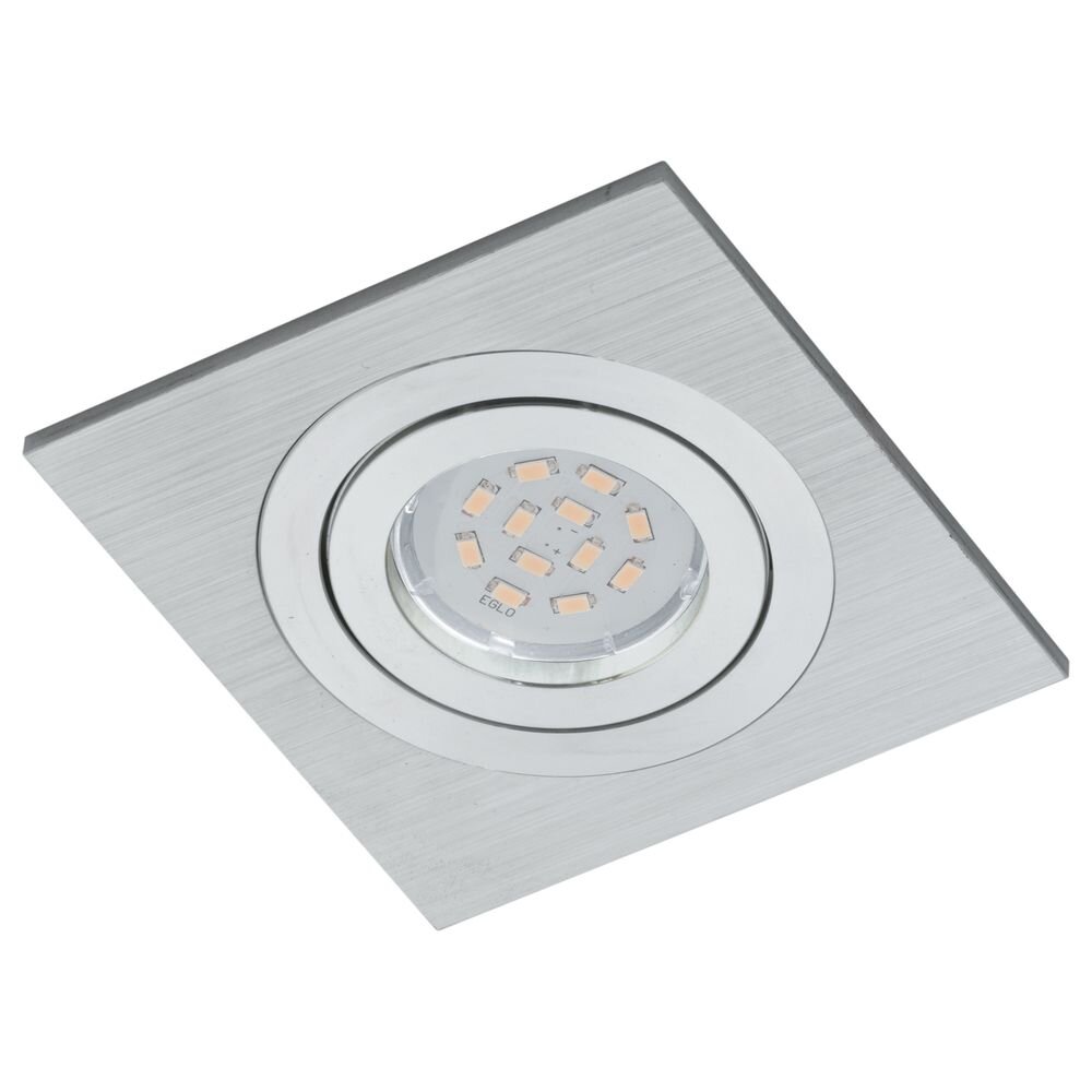 LED Einbauspot, schwenkbar, eckig, 95x95mm, Aluminium-gebürstet günstig online kaufen