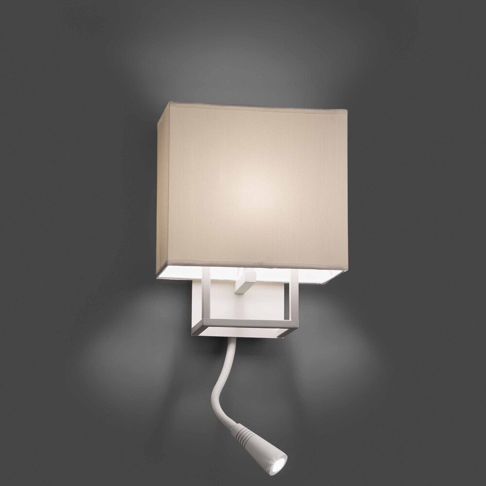 Stilvolle Wandleuchte Vesper mit Lesearm und in weiß/beige