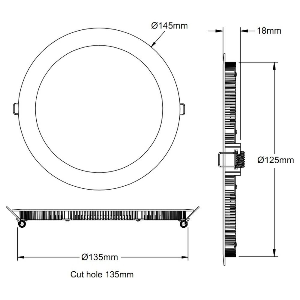 Schlichte LED Deckeneinbauleuchte Ø 145mm günstig online kaufen