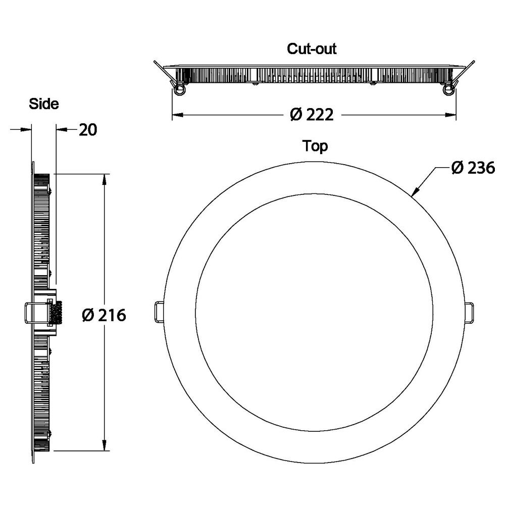 Schlichte LED Deckeneinbauleuchte Ø 235mm günstig online kaufen