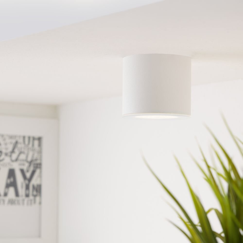 LED Aufbaustrahler Oso rund in weiß-matt 8W 310lm dimmbar IP44