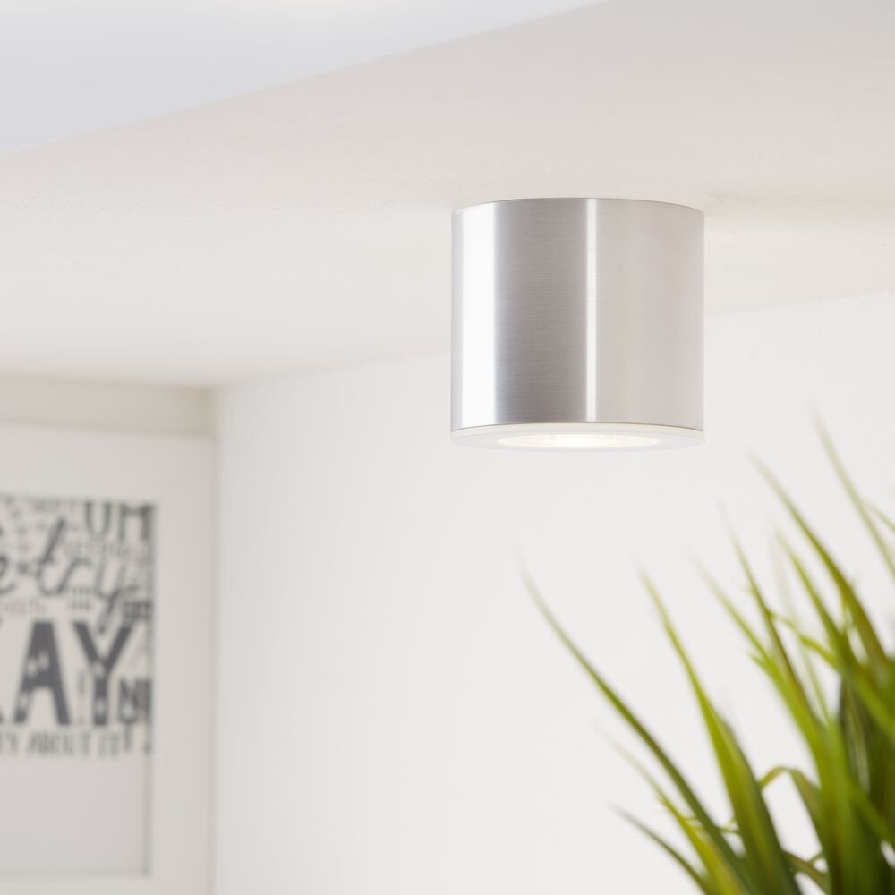 LED Aufbaustrahler Oso rund in aluminium-matt 8W 630lm dimmbar IP44