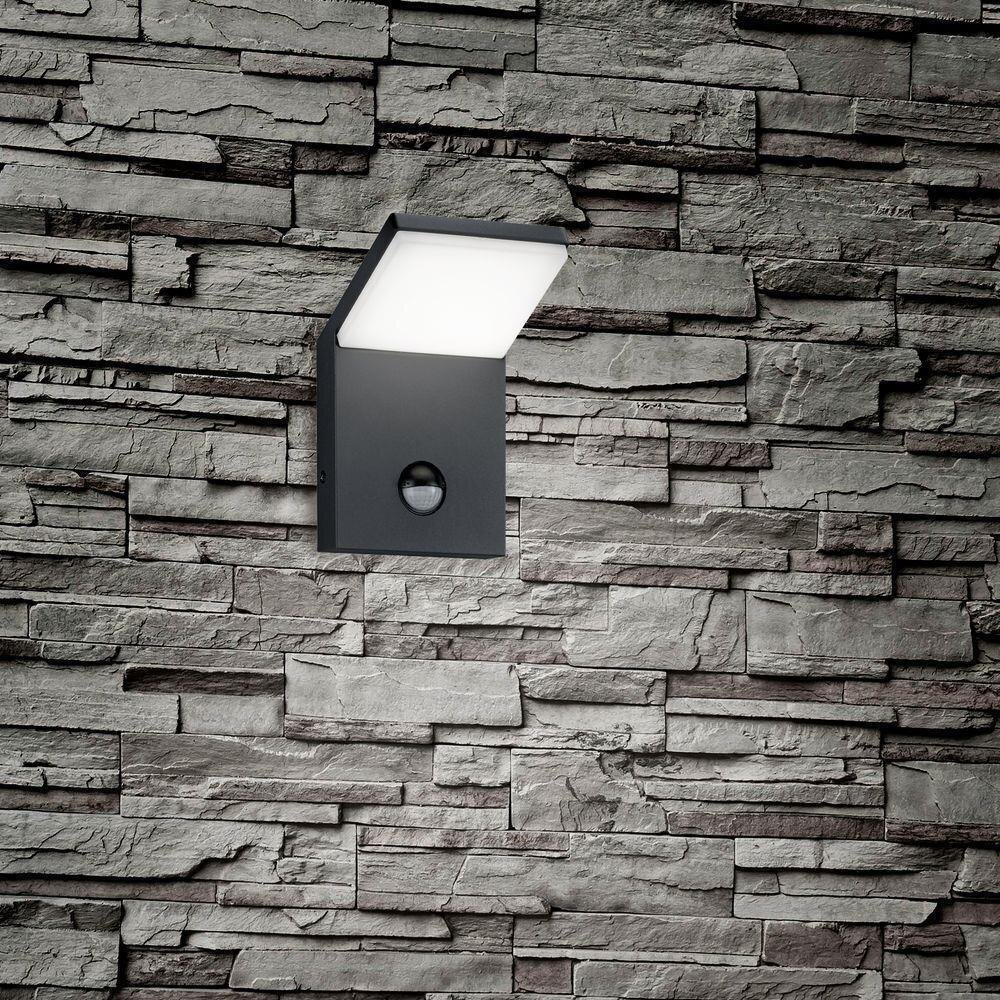 LED Wandleuchte in Anthrazit und Weiß 9W 900lm IP54 mit Bewegungsmelder