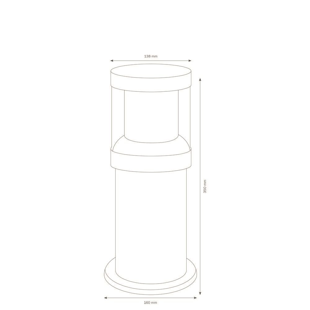 Wegeleuchte A-282573, Graphit, Aluguss, Polycarbonat, E27, IP65, 350x138mm günstig online kaufen