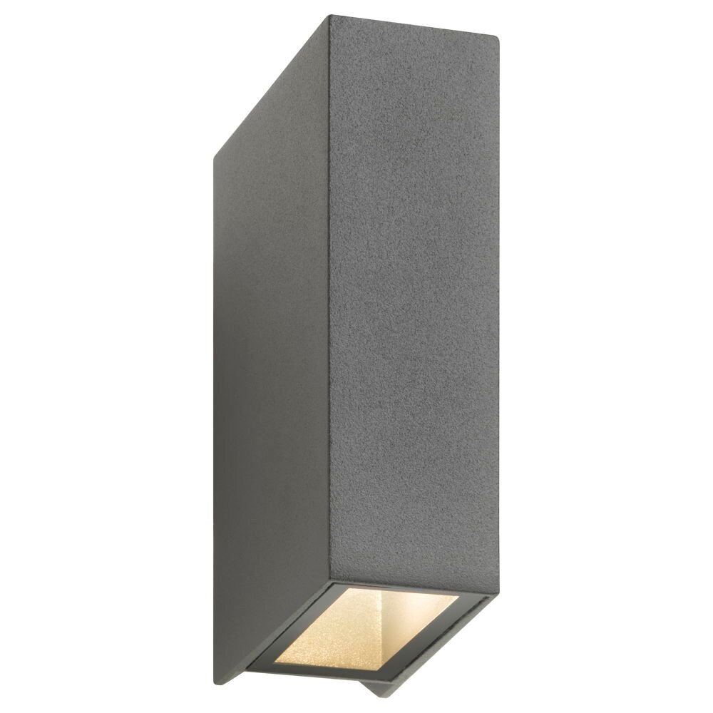 LED Wandleuchte A-282600, Edelstahl, Aluguss, 2x 4W, 314lm, 3000K, Floatglas, IP54, 125x43x90mm