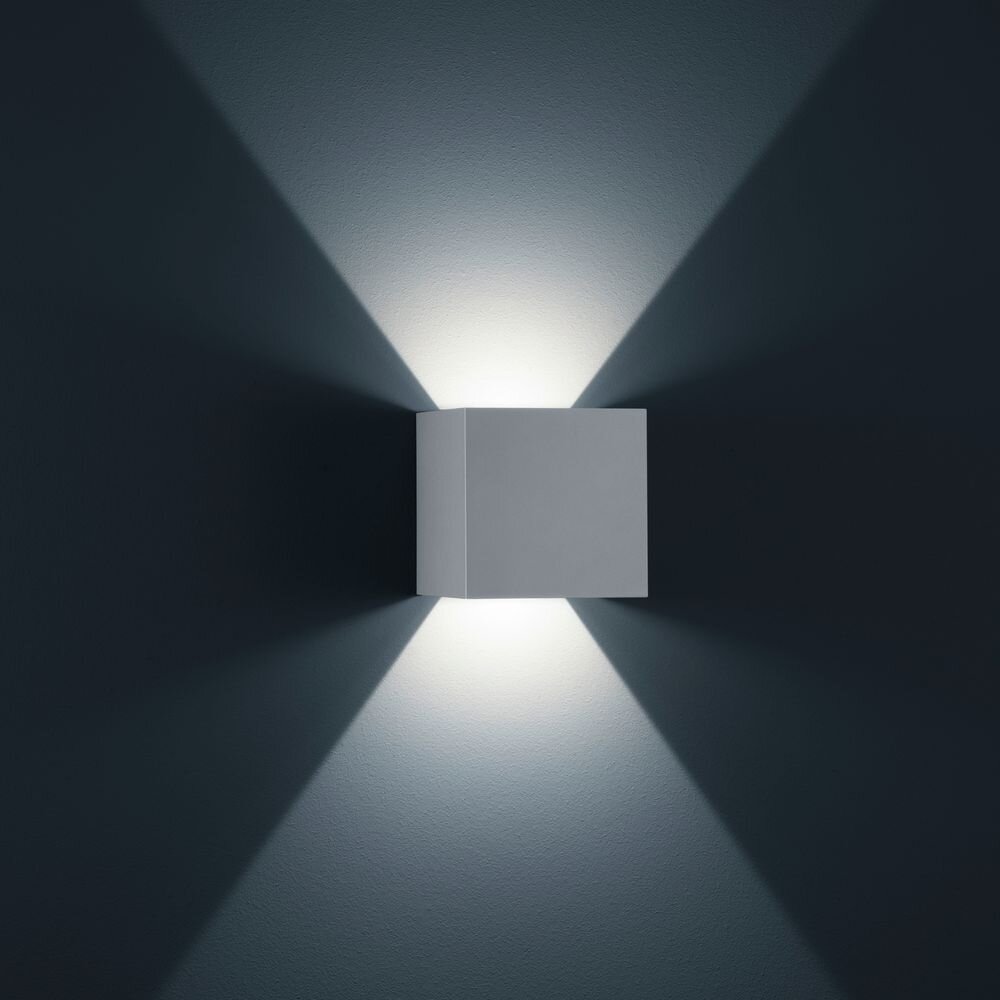 LED Wandleuchte Siri 44 in nickel-matt 2x 3W 520lm IP54 Lichtaustritt verstellbar