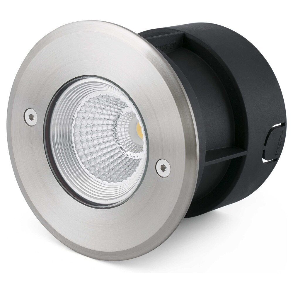 LED Bodeneinbaustrahler Suria aus Edelstahl in Silber belastbar bis 1T 120 mm