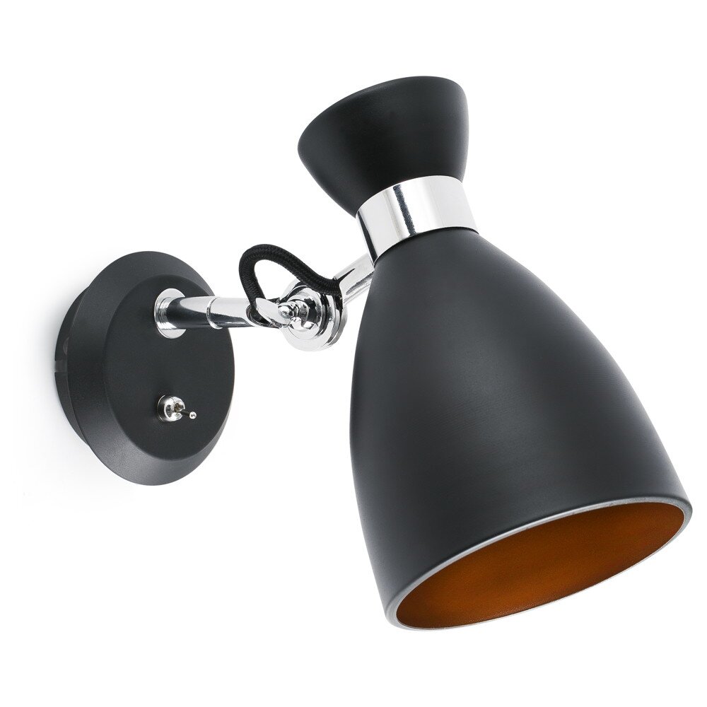 Dekorative Wandleuchte Retro aus Metall und in schwarz/gold