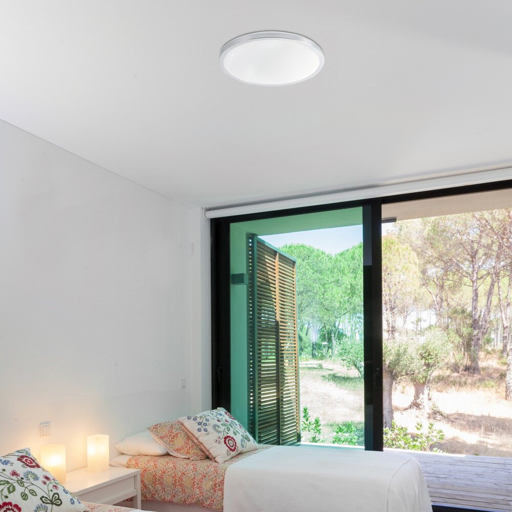 Schlichte LED Deckenleuchte Ami aus Aluminium und Kunststoff, in weiß