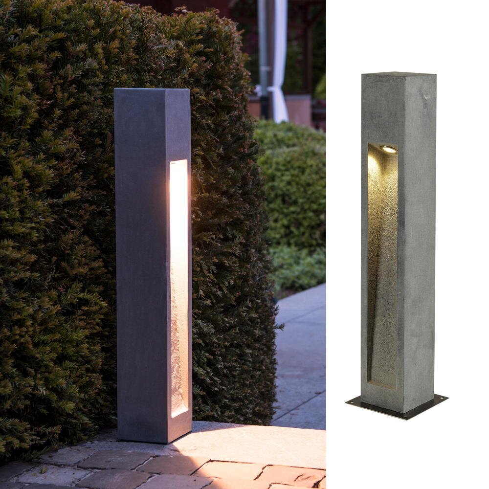 LED Wegeleuchte Arrock Stone aus Basalt, in steingrau und in 75 cm