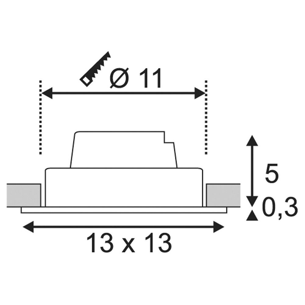 Einflammiger LED-Einbaustrahler New Tria 1, eckig, schwarz, Ø 130 mm, 2700K günstig online kaufen