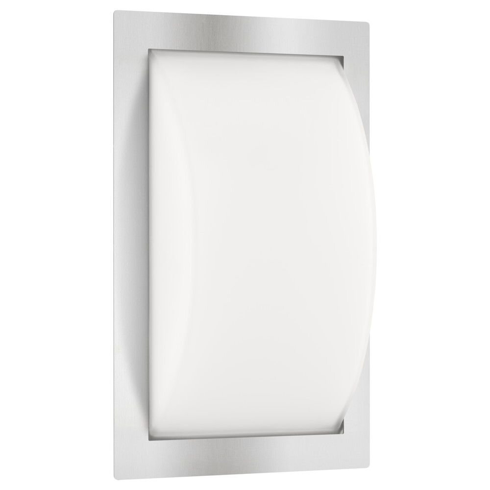 LED Wandleuchte A-307502, Edelstahl, 13W, 910lm, 3000K, Aluguss, Opalglas, IP44, 320x192x90mm