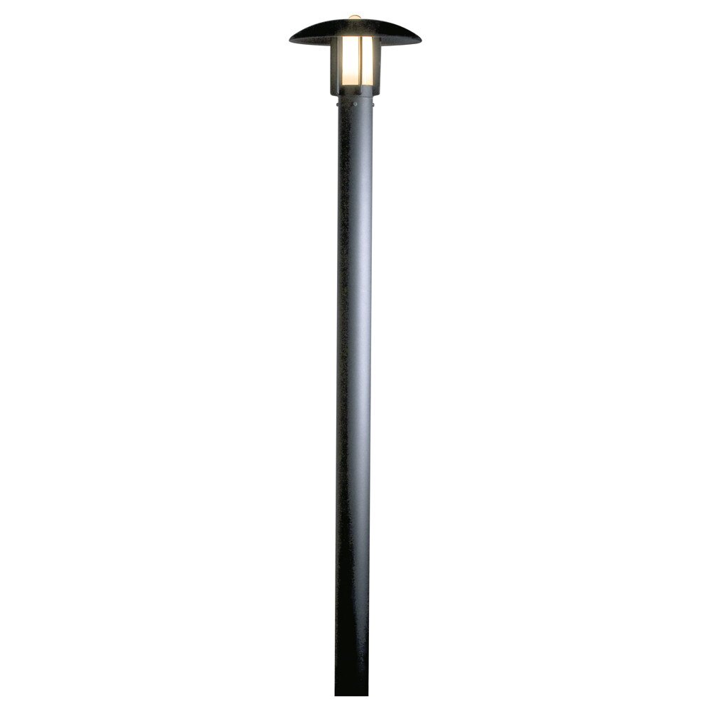 Hochwertige Mastleuchte Heimdal aus Aluminium in schwarz und Glas in milchig, E27 Fassung, IP44
