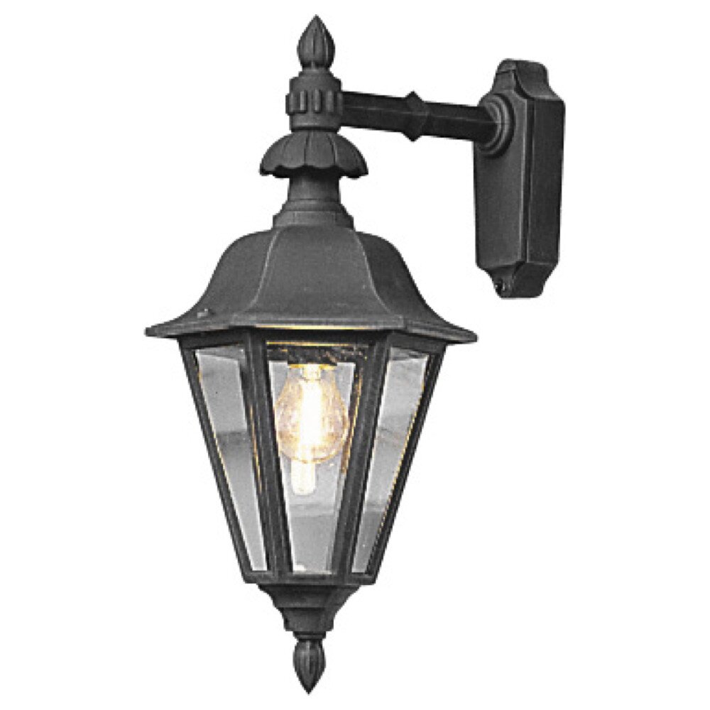 Dekorative Wandleuchte Pallas aus Aluminium in schwarz und Acrylglas in rauchfarben, abgehangen, E27, IP23
