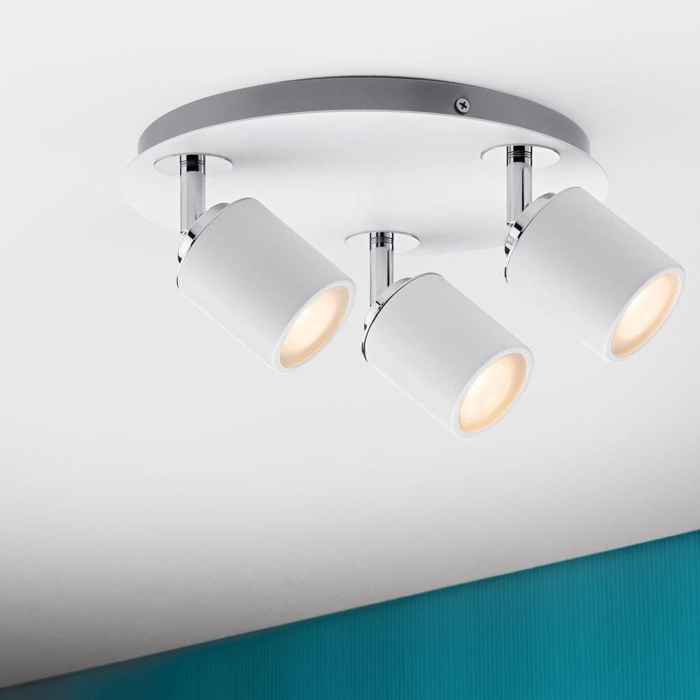 Paulmann Tube Deckenstrahler, Deckenspots & Aufbaustrahler IP44 schlicht Weiß Chrom Metall GU10 3-flammig