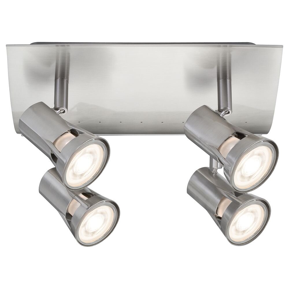 Paulmann LED Deckenleuchte 4er-Spot GU10 Silberfarben Nickel satiniert Teja ohne Leuchtmittel, max. 10W