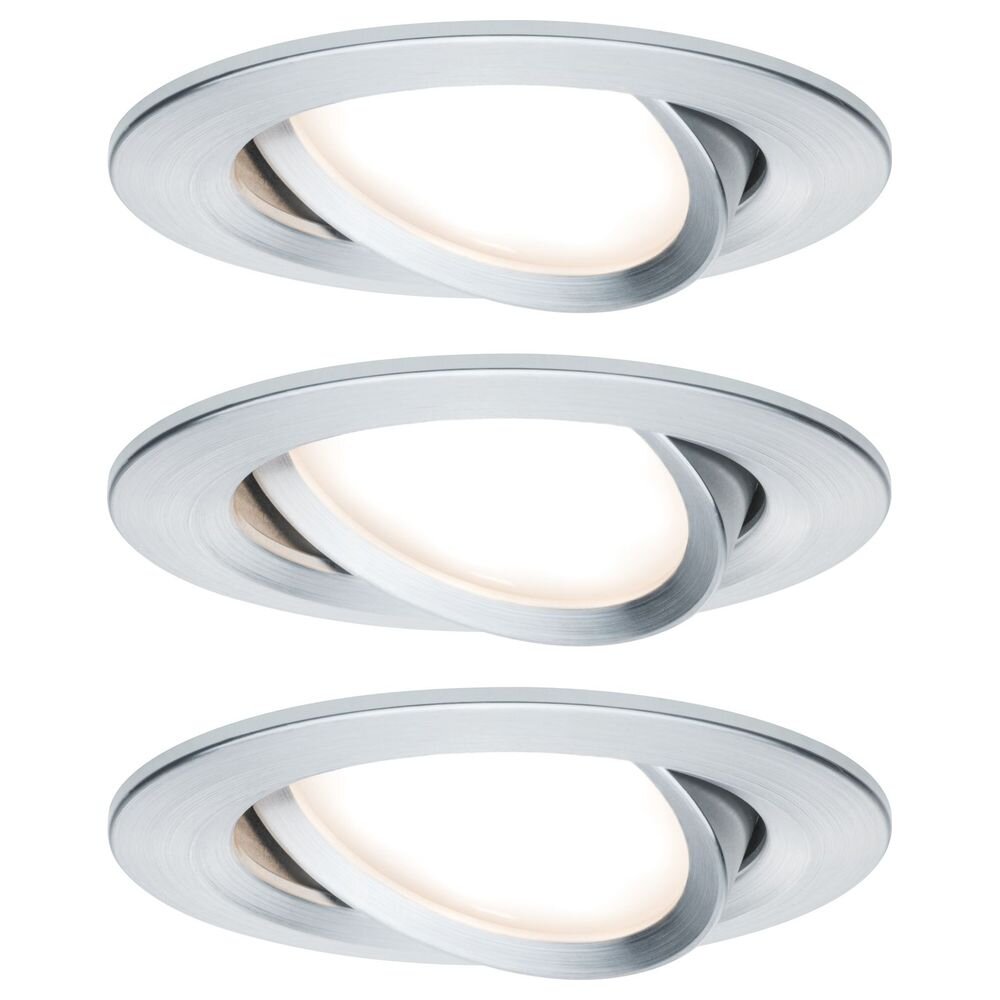 Paulmann LED Einbauleuchte Coin Slim IP23, rund ,6,8 W, Alu, 3er-Set, dimmbar, schwenkbar