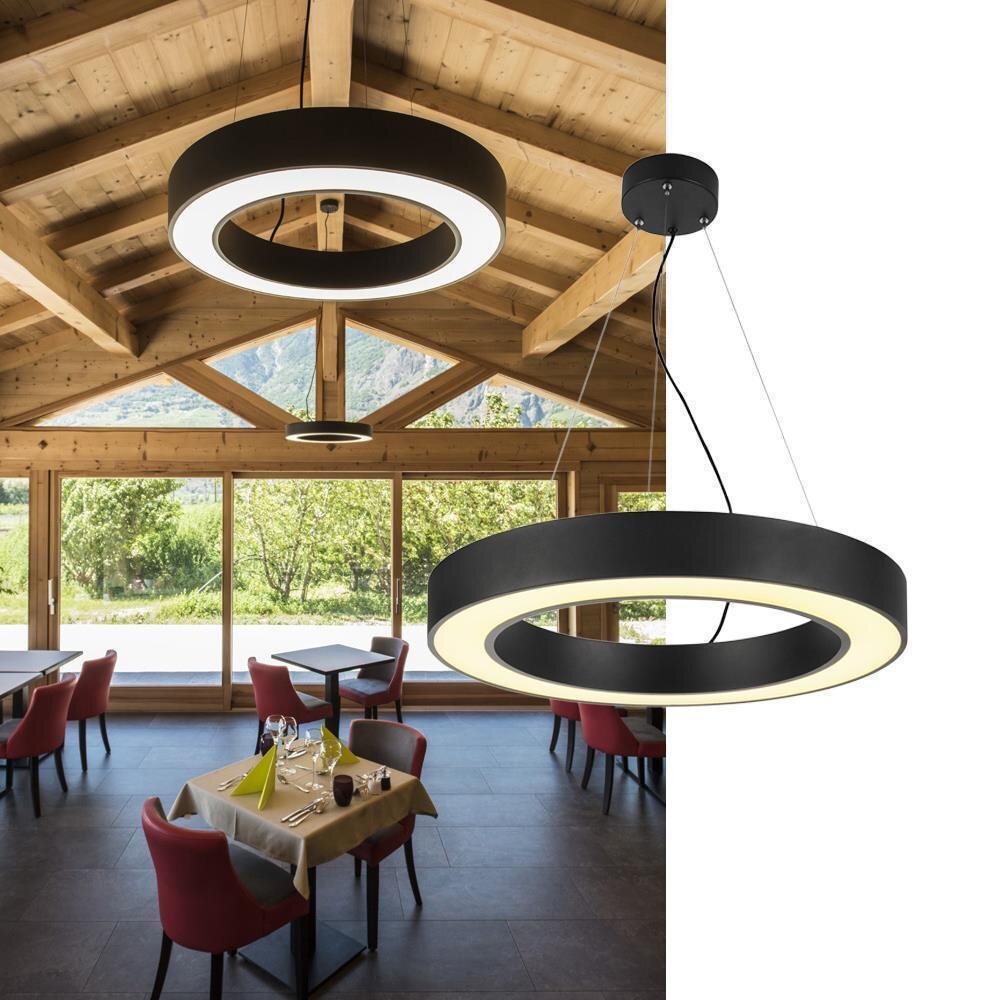 LED Pendelleuchte Medo Ring in schwarz, Ø 600 mm