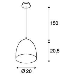 Pendelleuchte Para Cone 20, E27, Aluminium, Stahl, mit...