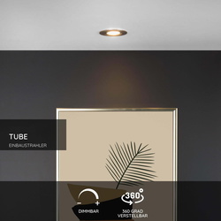 Deckenspot Tube in alu, rund