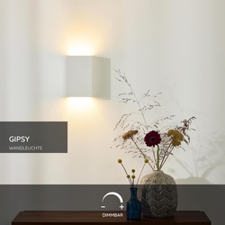 Eckige Gips-Wandleuchte Gipsy, G9