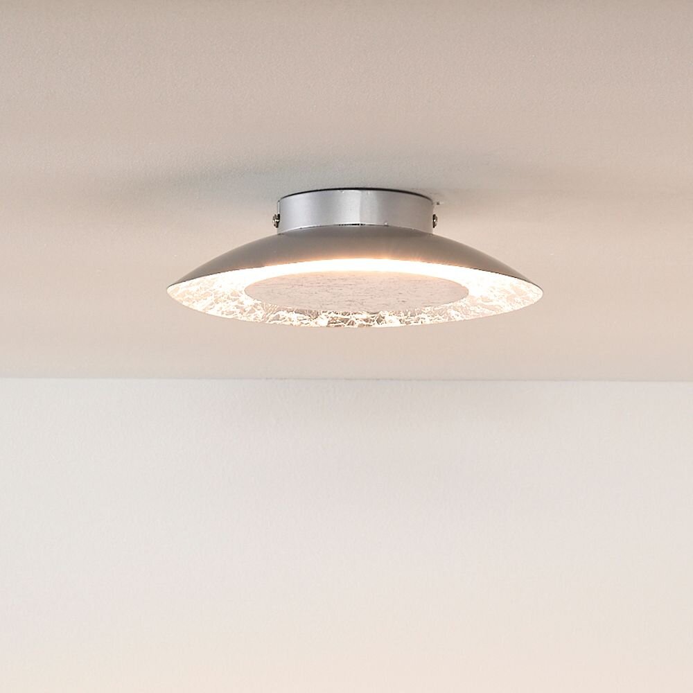 Runde Deckenleuchte Foskal in silber , inkl. LED, Ø 215 mm