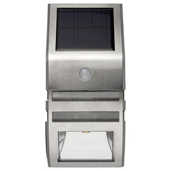 LED Solar Wandleuchte Wally, Silber, mit Bewegungsmelder
