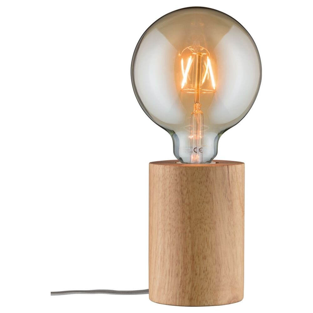 Paulmann Talin Tischlampe, Tischleuchte & Nachttischlampe vintage Natur-hell Holz E27 1-flammig