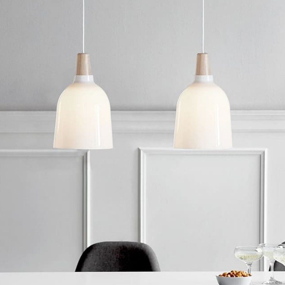 Designer Pendelleuchte Karma, esche, 200 mm, by Seidenfaden Design