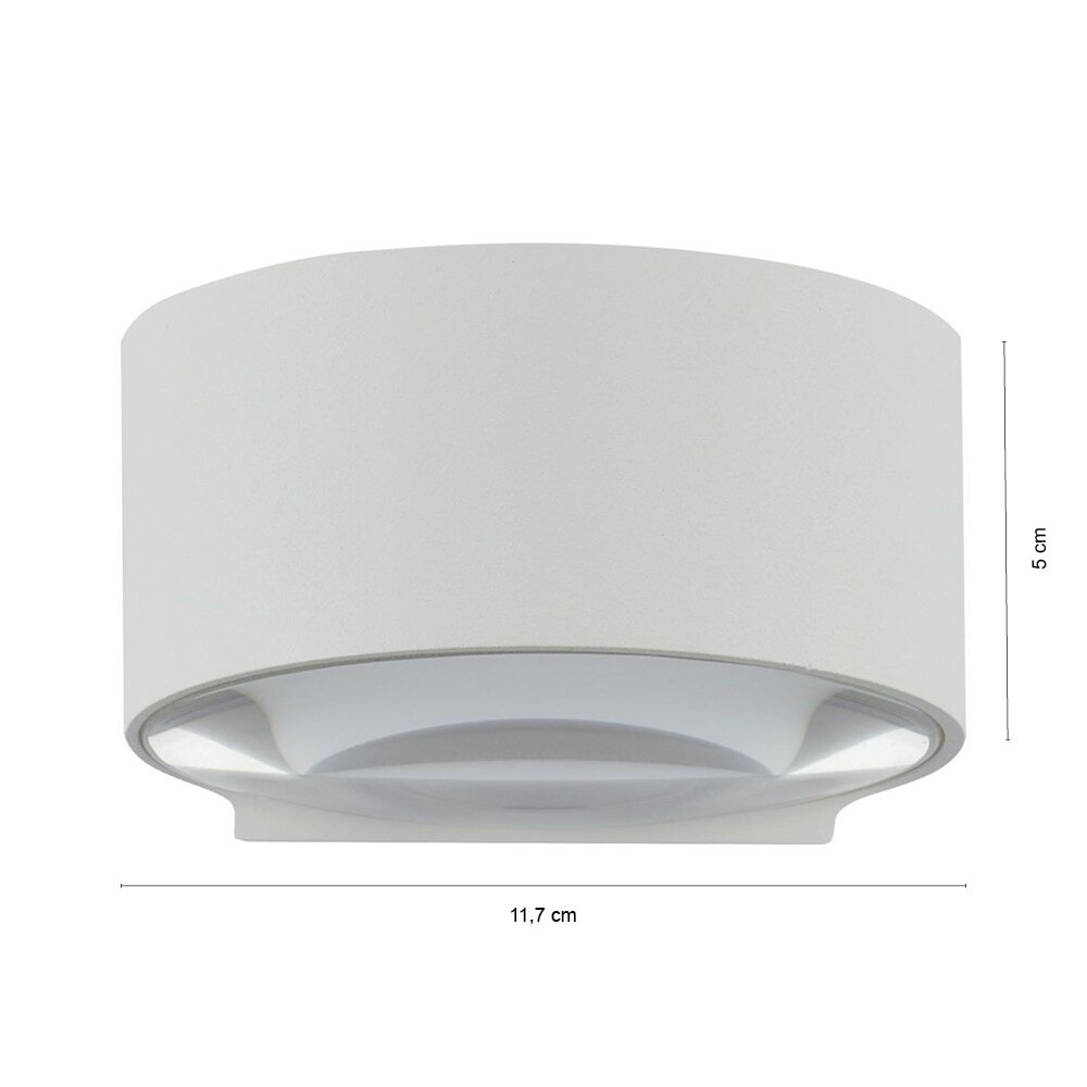 famlights | LED Wandleuchte Hudson aus Aluminium in Weiß 2x4W 2700K 720lm IP54