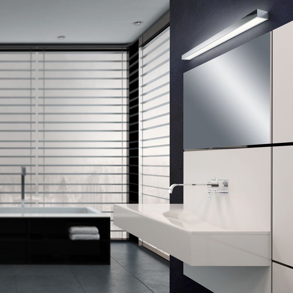 LED Wandleuchte Theia in chrom 24W 1860lm IP44 900mm