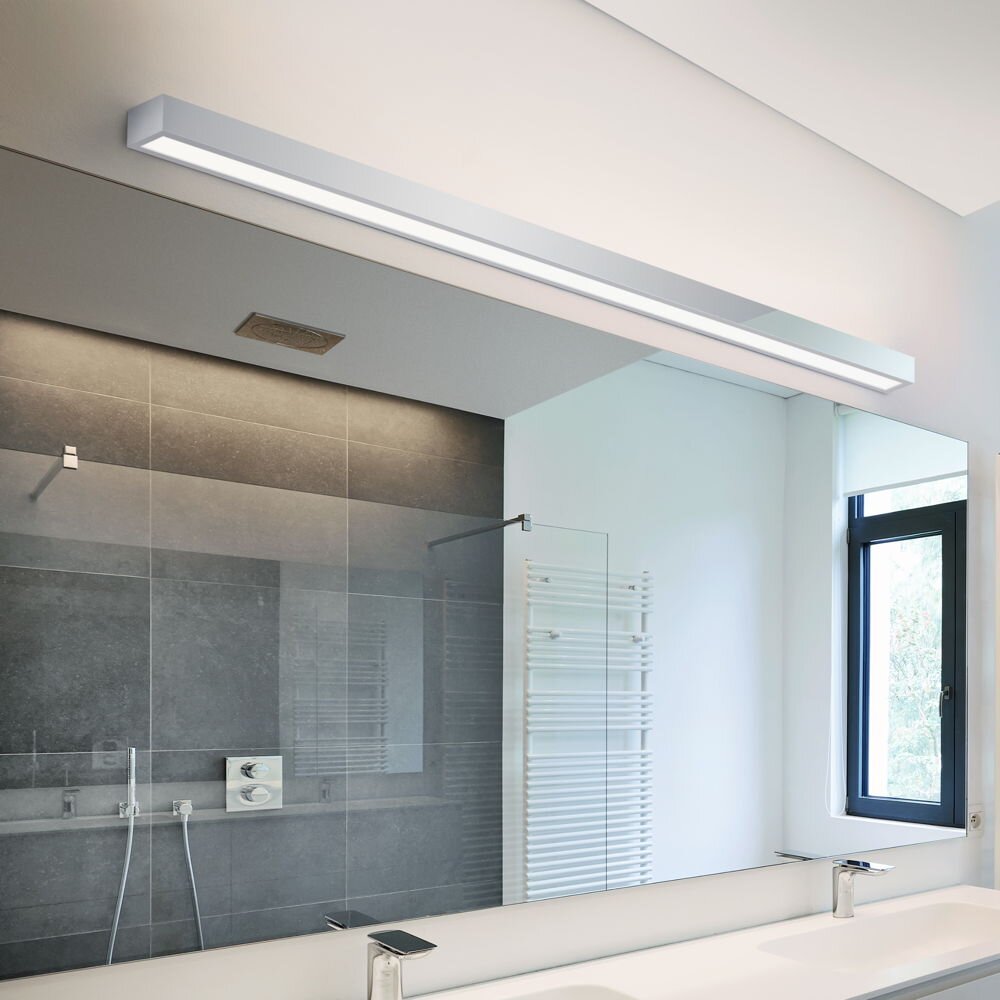 LED Wandleuchte Theia in chrom 30W 1800lm IP44 1200mm