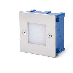 LED Wandeinbauleuchte Frol, nickel, IP65, 85x45x85 mm