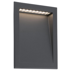 LED Wandeinbauleuchte Soun, downlight, grau, IP65