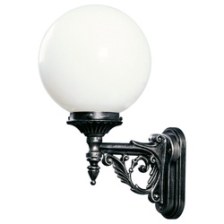 Wandleuchte aus Aluguss, Opalglas, IP44, E27, 250mm