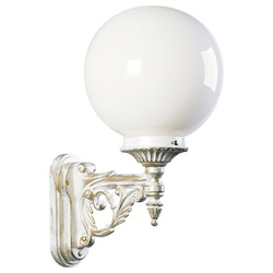 Wandleuchte aus Aluguss, Opalglas, IP44, E27, 250mm