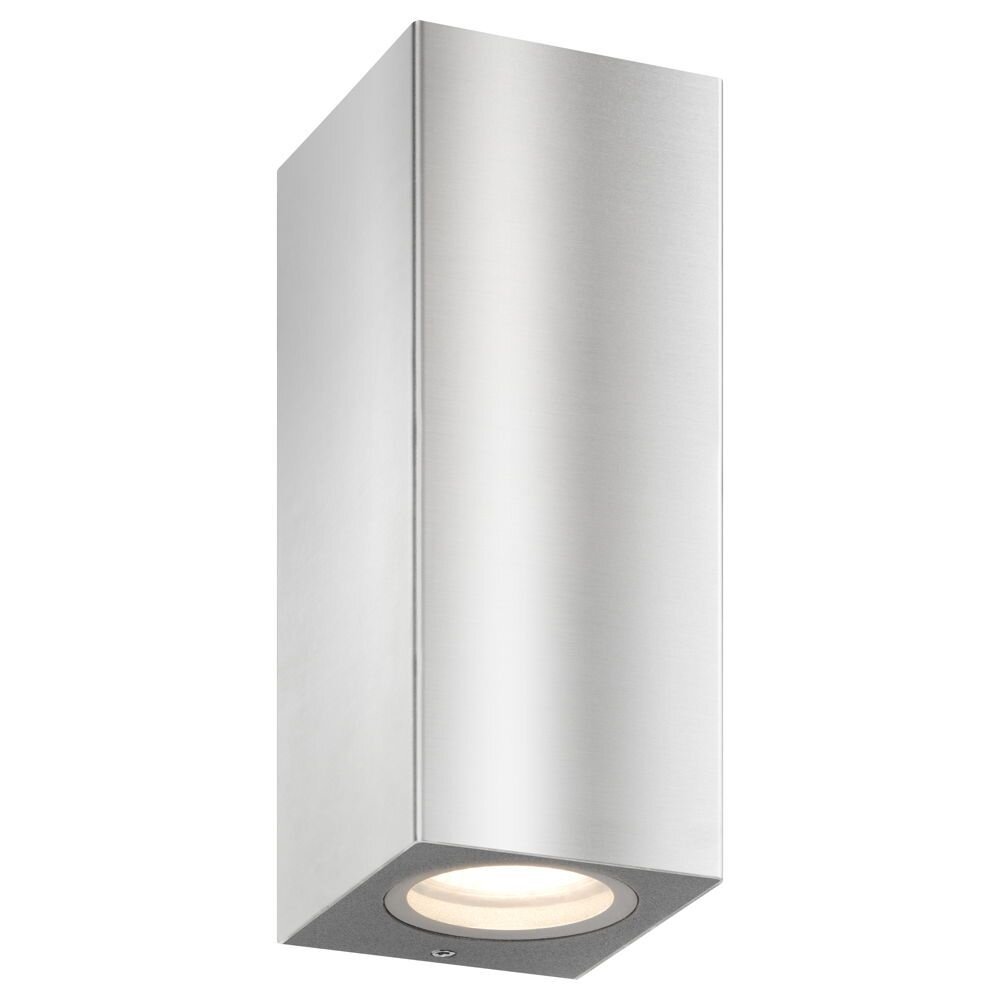 Wandleuchte A-344036, Edelstahl, Aluguss, 2x GU10, Floatglas, IP54, 165x70x80mm