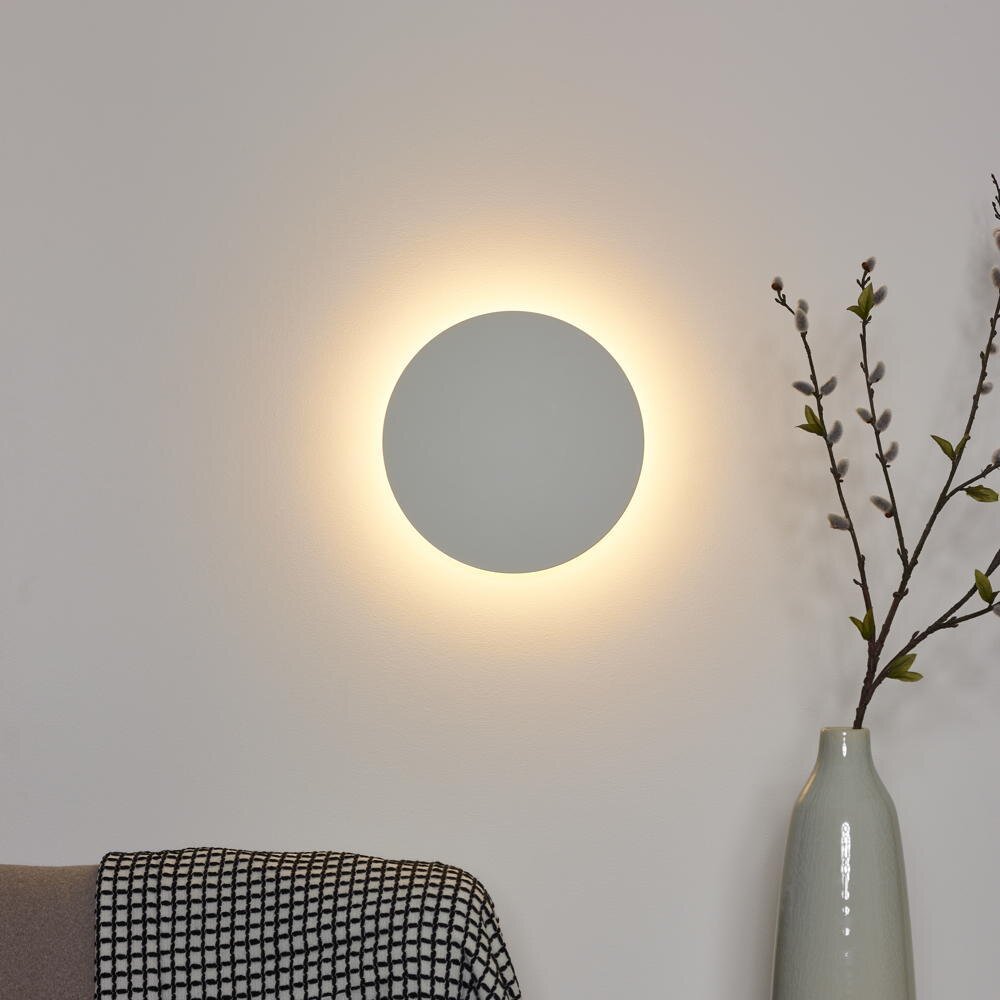 LED Wandleuchte Eklyps, weiß, rund, 3000K, D 250mm günstig online kaufen