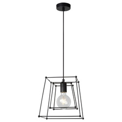 Vintage Pendelleuchte Edgar in schwarz, 1-flammig
