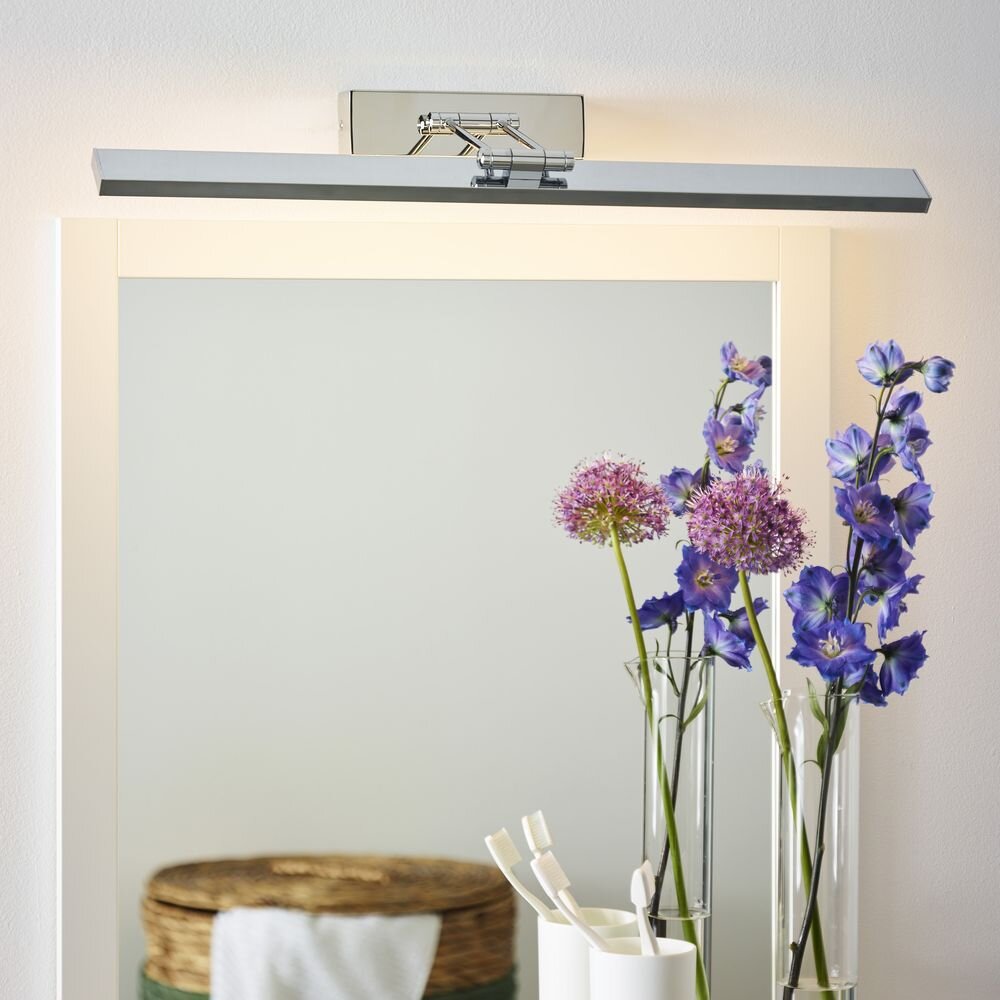 LED Badezimmer Wandleuchte Erwan aus Metall in chrom