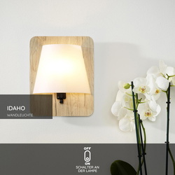 Wandleuchte Idaho max. 40W E14 Helles Holz