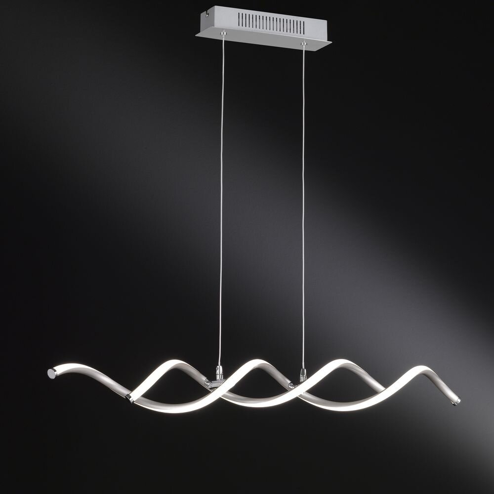 LED Pendelleuchte Bonney in nickel-matt, 2-flammig, gedreht