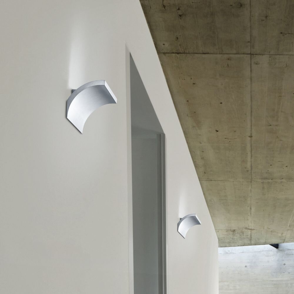 LED Wandleuchte Adeo geschwungen in nickel-matt